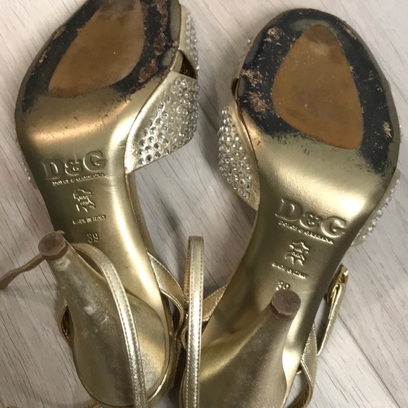 D&G gold studded sandals sz 39 - Picture 5 of 8